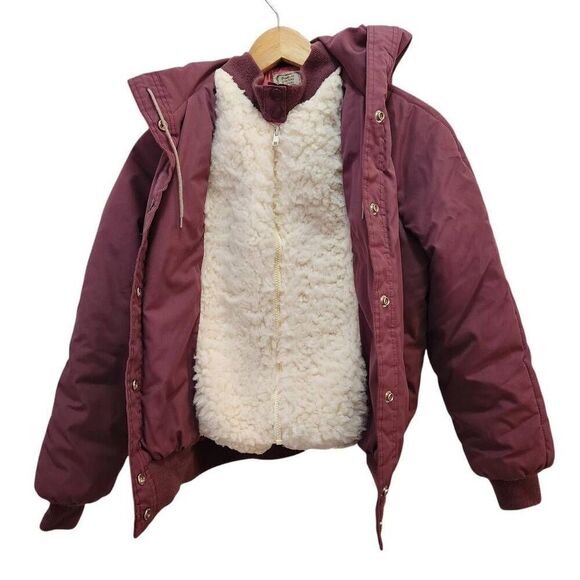 Vintage 1970s Women's Sherpa Lined Hooded Bomber Style Jacket Hong Kong medium - Picture 4 of 10